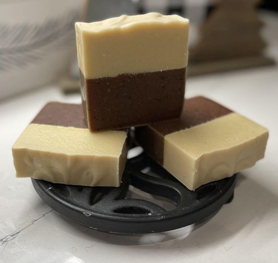 Coffee and Cream Luxury Exfoliating Soap with real Caffeine